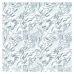 Seamless pattern with dark blue ink waves. Design for backdrops and colouring book with sea, rivers or water texture.