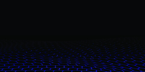 Blue technology hexagon background 