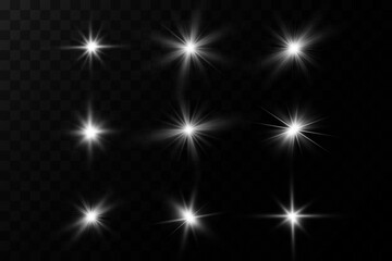 Bright stars. light effect. Bright particles.Vector.