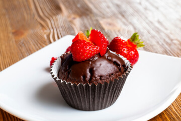 ripe red strawberries are used for making desserts