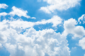 beautiful blue sky with white clouds in the noon time horizontal composition