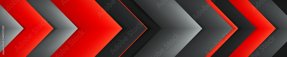 Poster abastract black background with red accent. geometry dark pattern. vector design backdrop