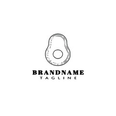 avocado fruit cartoon logo icon design template vector black