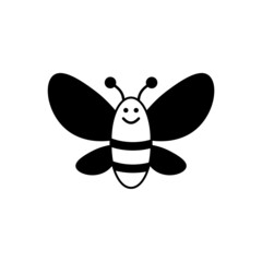 Simple bee icon isolated on white background