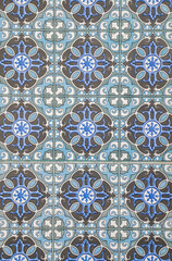 Tiled blue tiles patterned as background