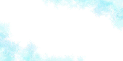 水彩テクスチャの背景素材　ブルー　夏イメージ　横長
