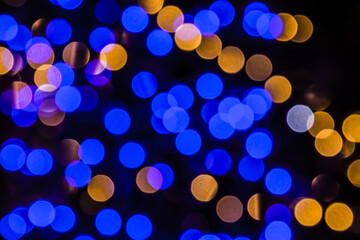 Abstract circular colorful bokeh from holiday lighting