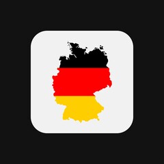 Germany map silhouette with flag on white background