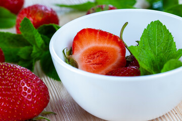 ripe red strawberries are used for making desserts