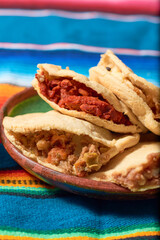 Authentic homemade Mexican Gorditas. Mexican gastronomy.