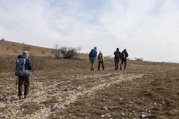 walking in the mountains