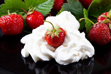 ripe red strawberries are used for making desserts