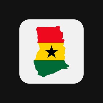 recommend clip art: Ghana map silhouette with flag on white background