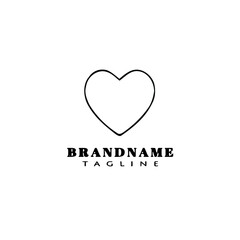 love logo icon cartoon design template black isolated cute illustration