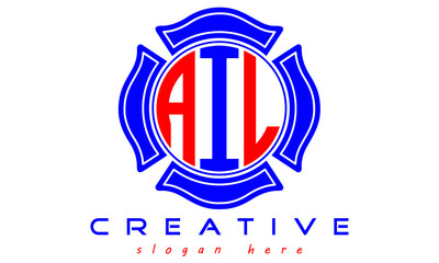 AIL three letters circle curves logo vector Template