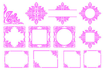 set of  Ornament Border Frame vector