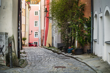 Fototapeta na wymiar Old town Passau with streets. Old colorful houses and streets. Germany Bavaria