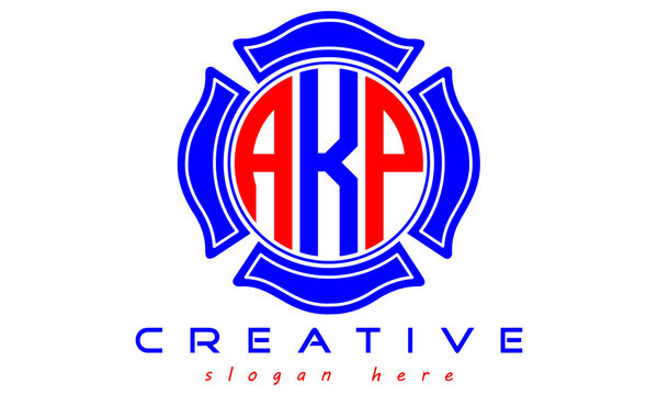 AKP three letters circle curves logo vector Template