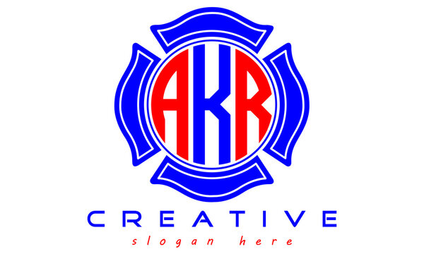 AKR three letters circle curves logo, vector Template