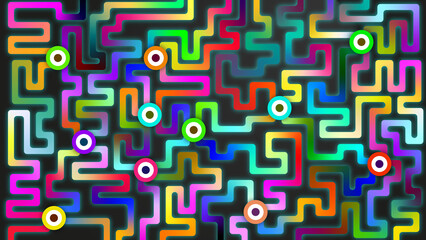 abstract background with colorful lines and circles