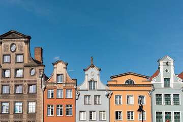 Fototapeta na wymiar Facades of history buildings on Old Town Gdansk