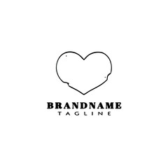 love logo icon cartoon design template black isolated cute illustration