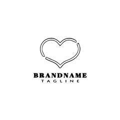love logo icon cartoon design template black isolated cute illustration