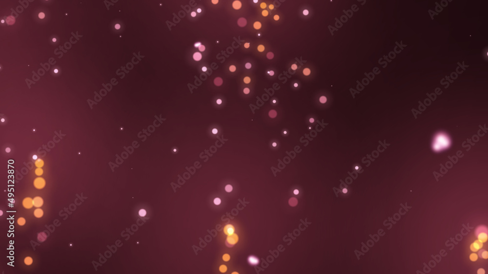 Poster abstract multi-colored shimmering and shiny particles randomly move in space. background of the holi