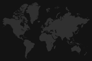 Fototapeta na wymiar Grey map of the world. High detail world map