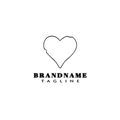 love logo icon cartoon design template black isolated cute illustration