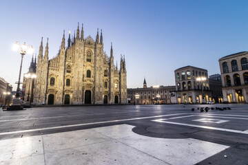 Obraz premium Duomo , Milan gothic cathedral at sunrise, Italy