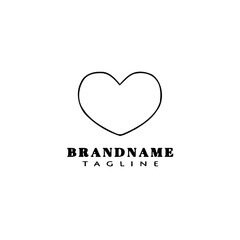 love logo icon cartoon design template black isolated cute illustration
