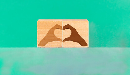 Equality concept drawn on wooden cubes