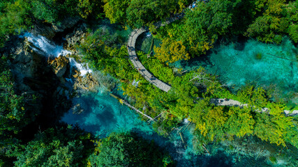 Plitvice - national park, croatian aerial photography, panorama of croatia 