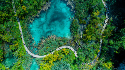 Plitvice - national park, croatian aerial photography, panorama of croatia 