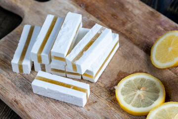 sweet Turkish delight with lemon flavor
