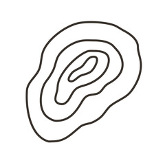 Abstract organic shape curled lines natural wood texture. Vector element isolated on a white background packaging branding