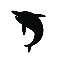 Fototapeta premium Dolphin icon concept flat illustration vector black color.