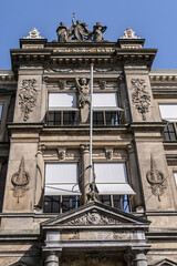 Architectural fragments of Barlaeus Gymnasium (established in 1884 - 1885) building in...