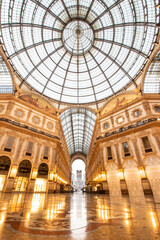 Duomo , Milan gothic cathedral at sunrise, Italy