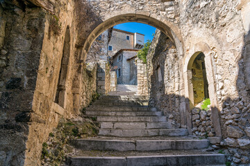 Navelli in spring season, beautiful village in the province of L'Aquila, in the Abruzzo region of...