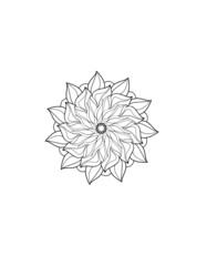 Coloring book on a white background, Indian symbol