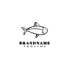 animal fish cartoon logo template icon design black isolated vector illustration