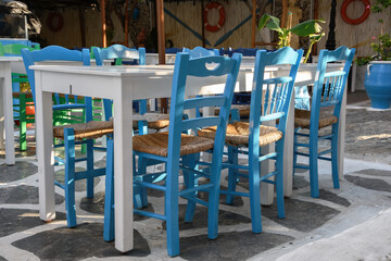 typical Greek tavern on Kos island (Greece)