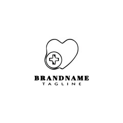 Obraz premium heart with plus logo icon design template vector illustration