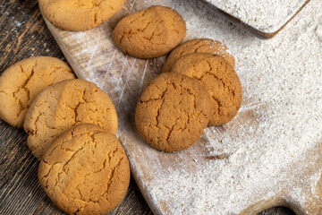several round light cookies after cooking