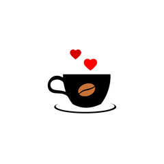 Love coffee icon illustration