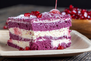 a maroon-colored cake with the taste of different berries