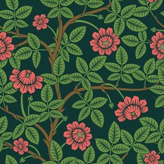 Seamless vintage pattern with roses