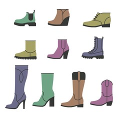 Set of trendy casual women's shoes